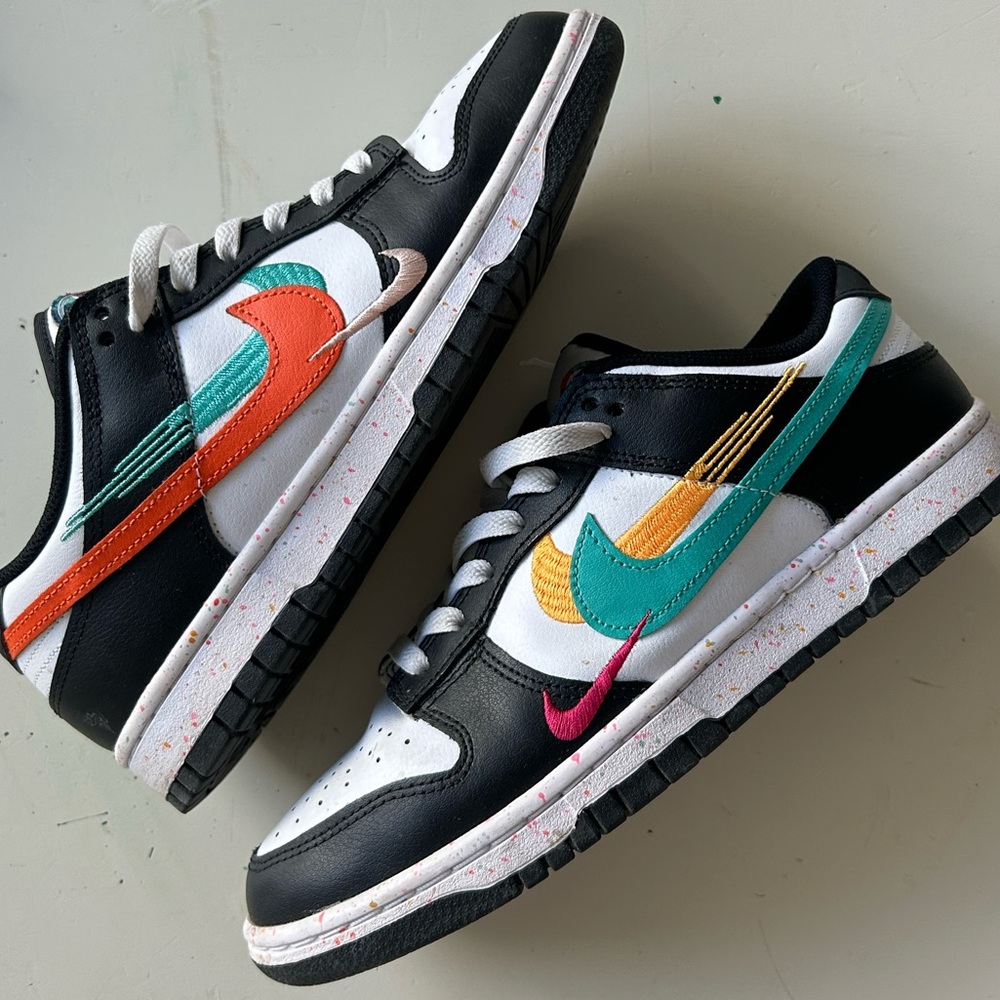 Nike Black and White Sneakers with Vibrant Accents